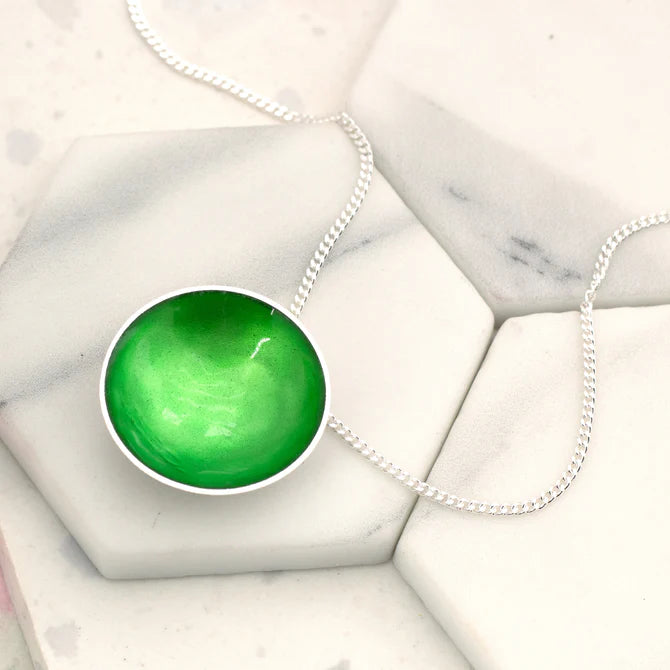 Large Enamel Pendant - Grass