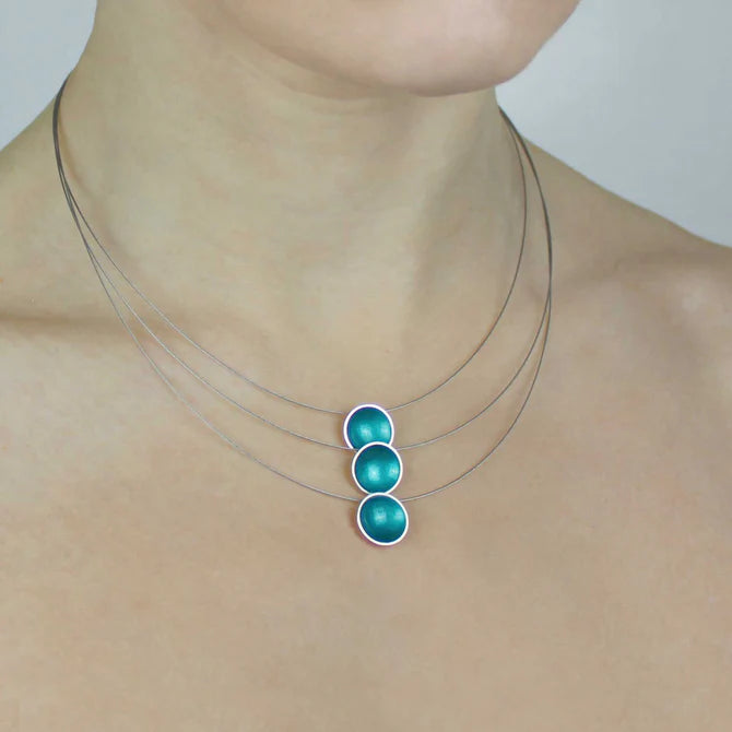 Halo 3 Strand Necklace - Teal