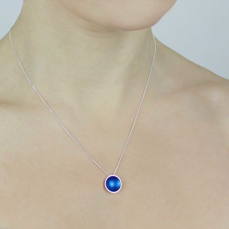 Medium Enamel Pendant - Ultramarine