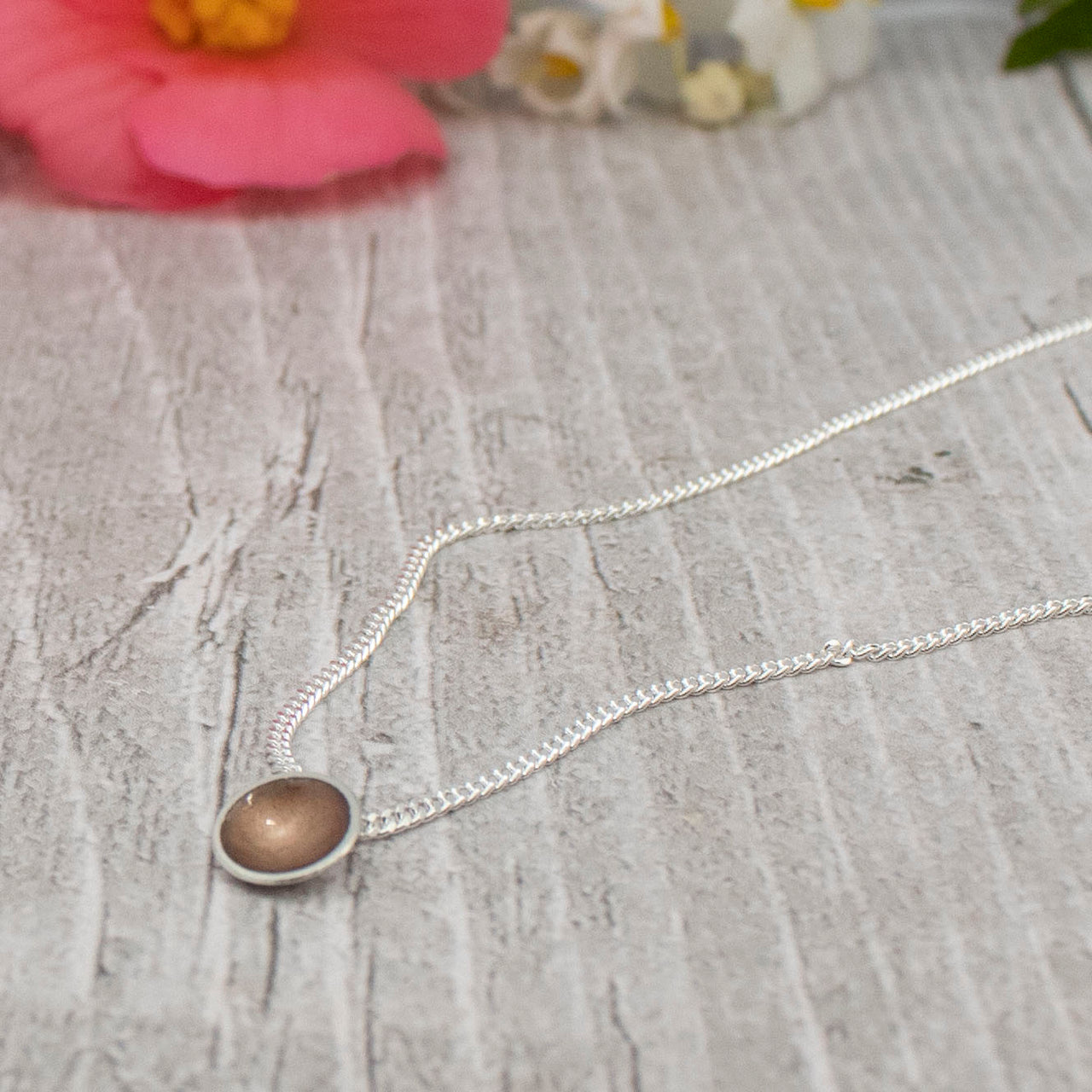 Halo Silver and Enamel Pendant - Mini - Bronze