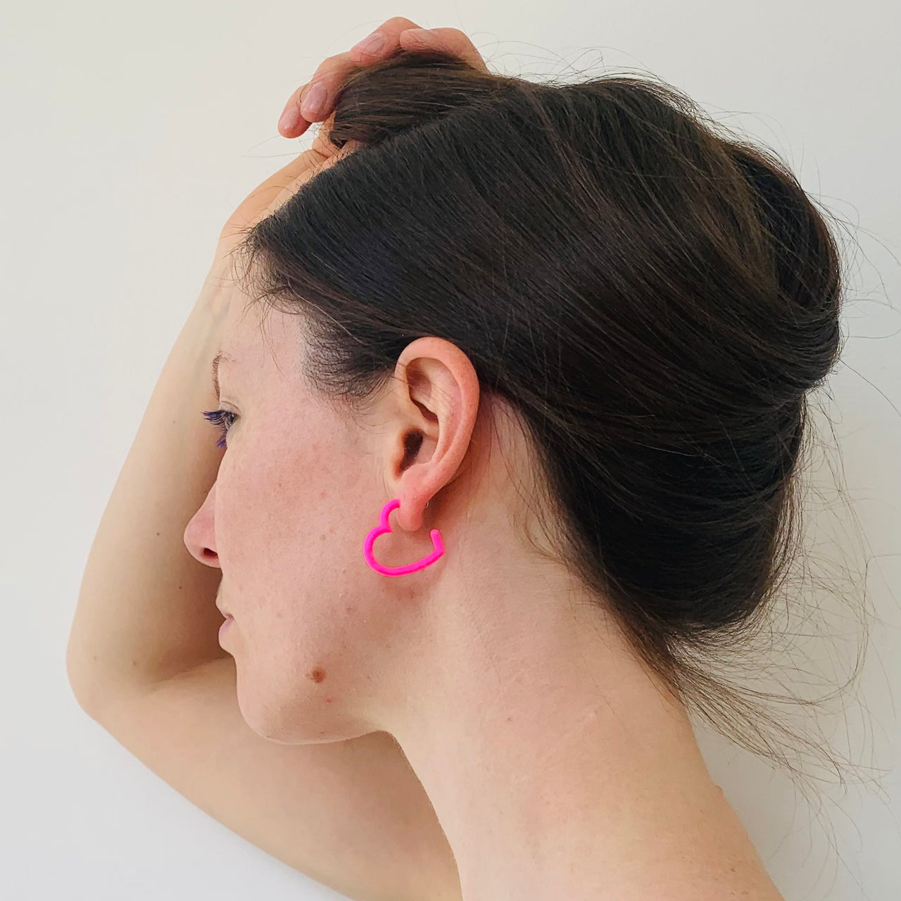 Black heart hoops - small