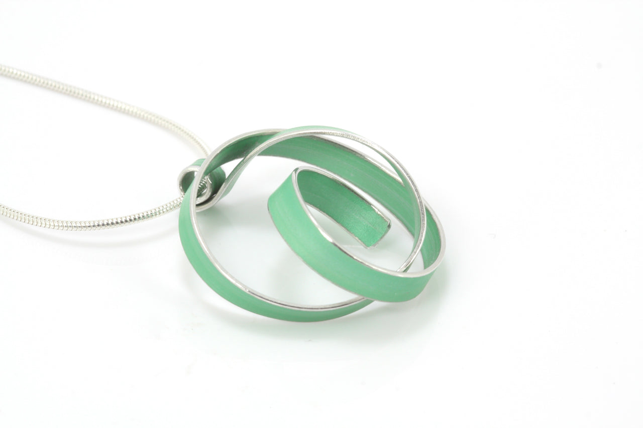 Green Spiral Coil Necklace