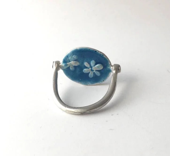 Reversible Silver & Enamel Ring