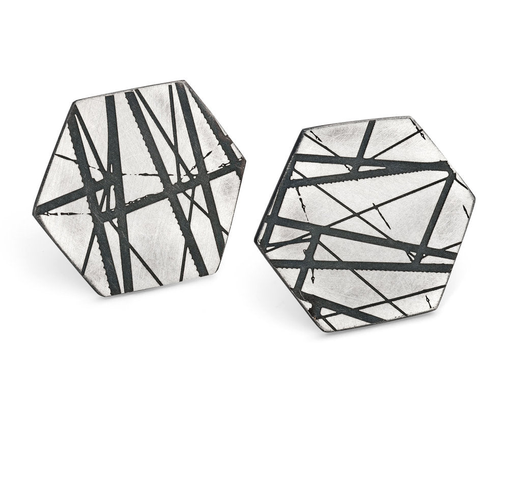 Hexagon Stud Earrings