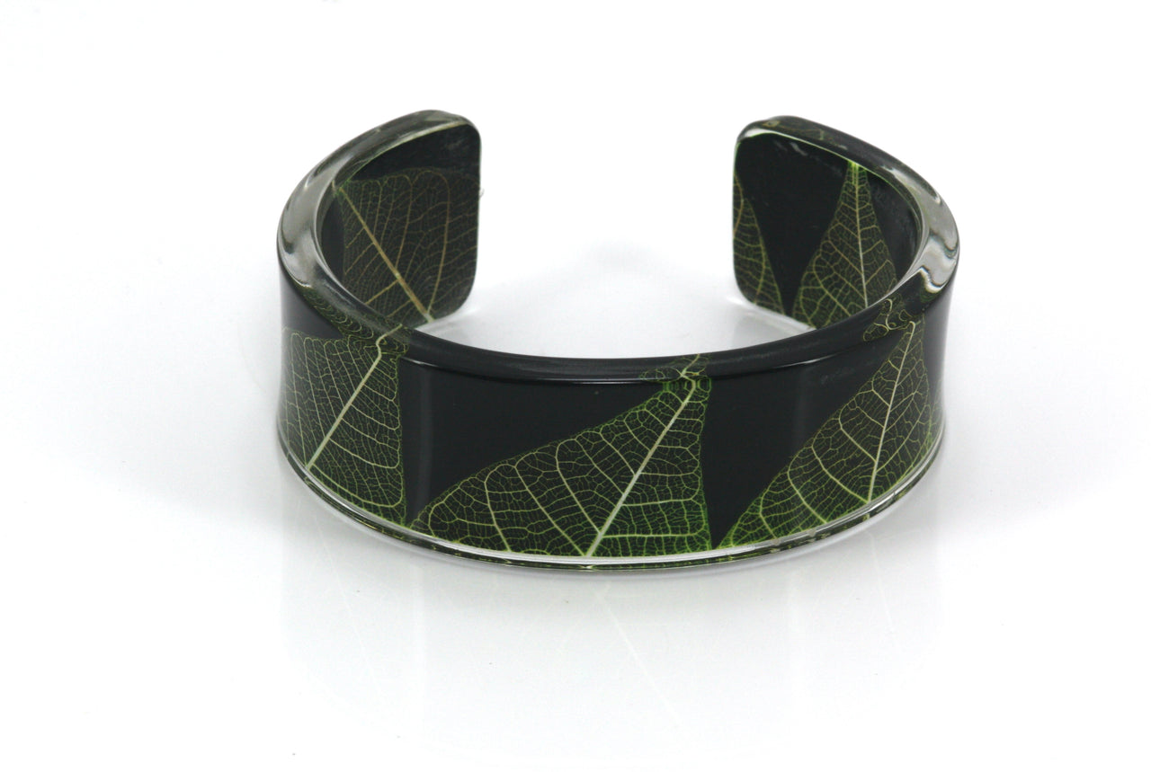 Dark Green Skeleton Leaf Cuff