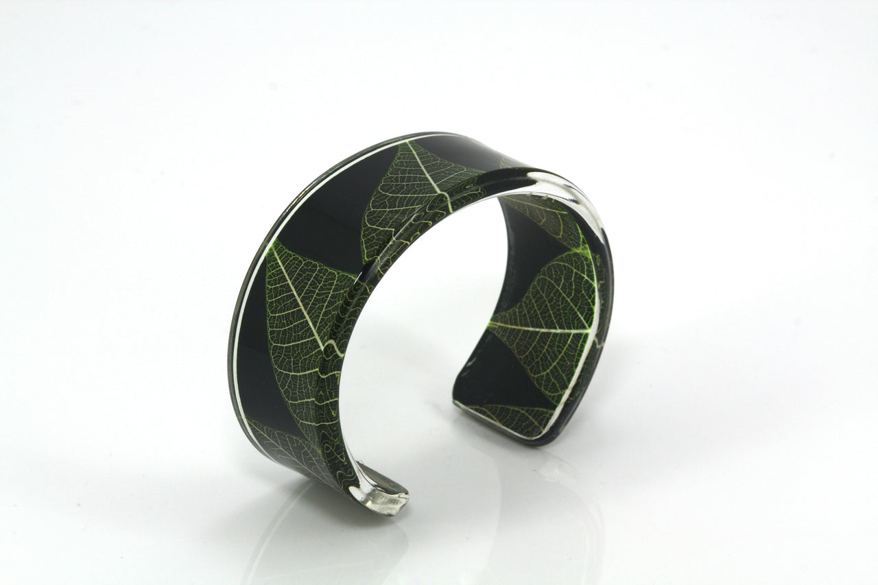 Dark Green Skeleton Leaf Cuff