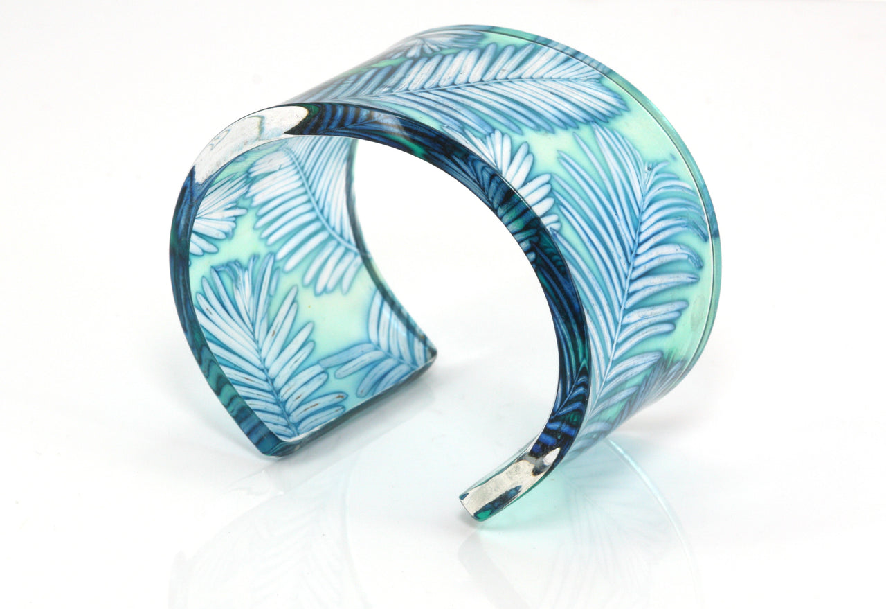 Navy and Mint Conifer Leaf Cuff