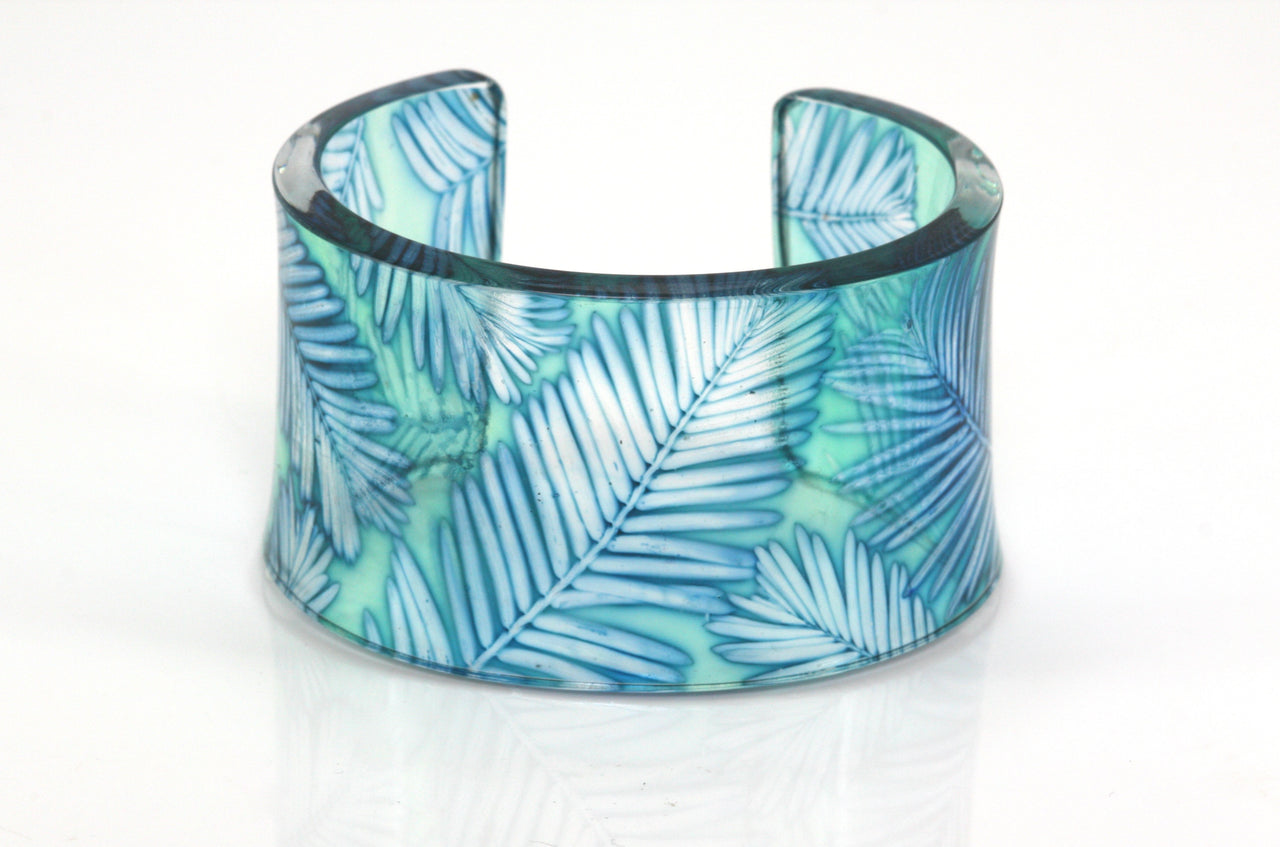 Navy and Mint Conifer Leaf Cuff