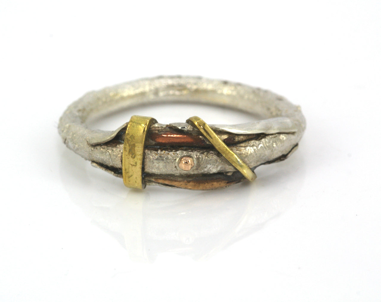 Silver, Copper and Gold Ring