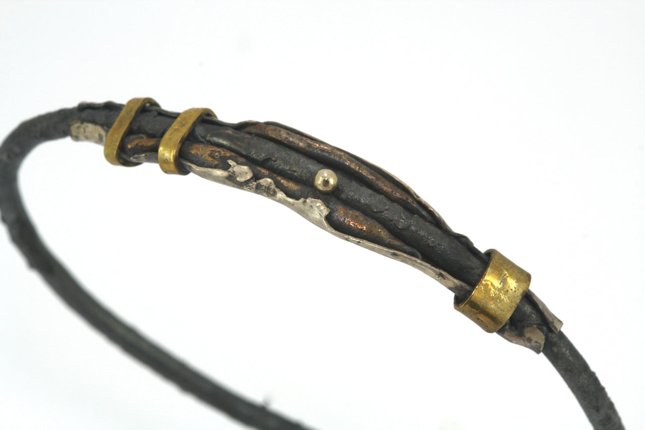 Oxidised Mixed Metal Bangle