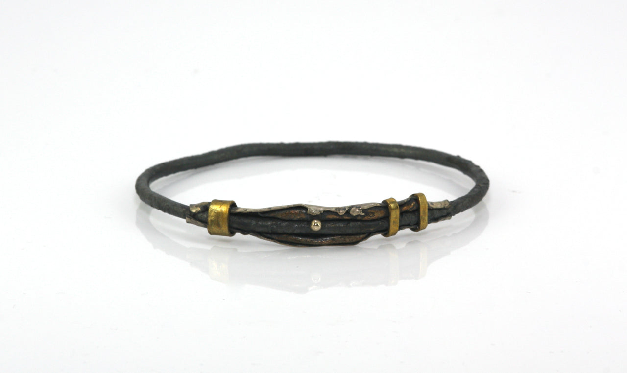 Oxidised Mixed Metal Bangle