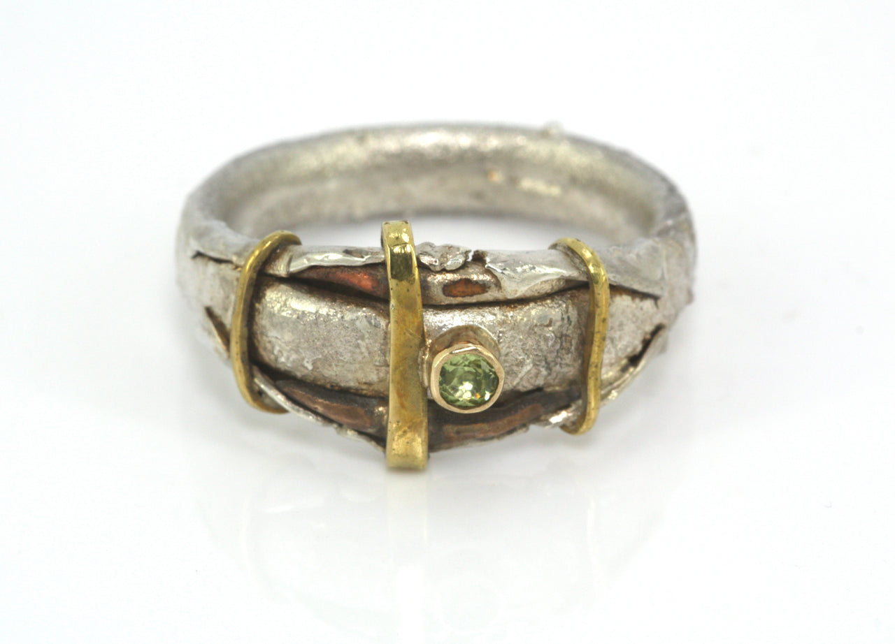 Peridot Mixed Metal Ring