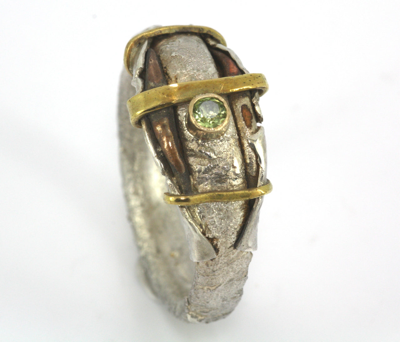 Peridot Mixed Metal Ring