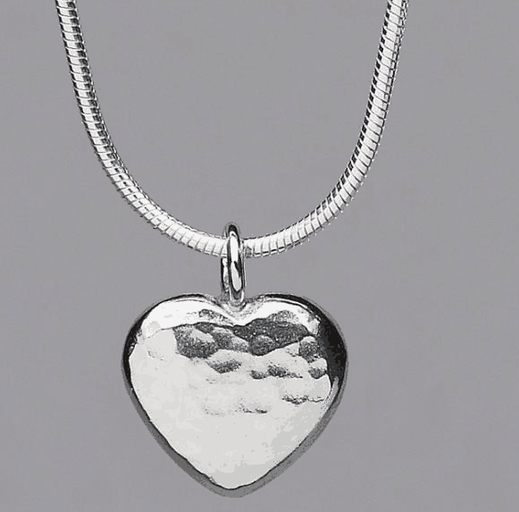 Ripple Pebble Heart Pendant