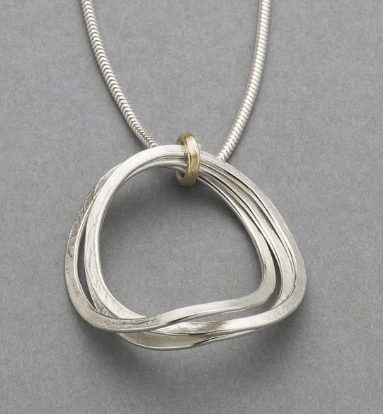 Honesty Trio Silver Pendant with 18ct Loop