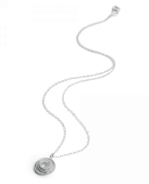 Silver with Aquamarine Necklace