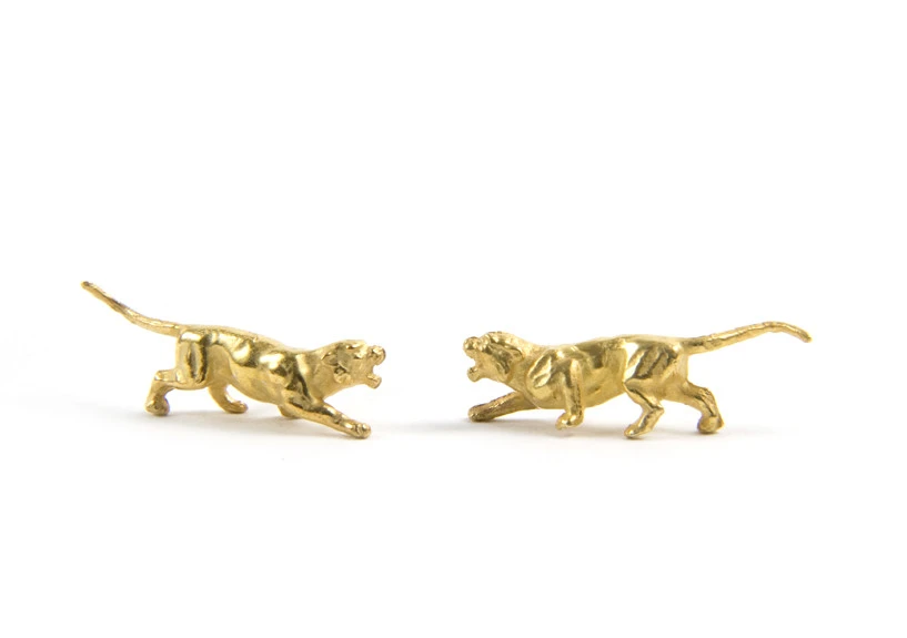 Gold Tiger Earrings