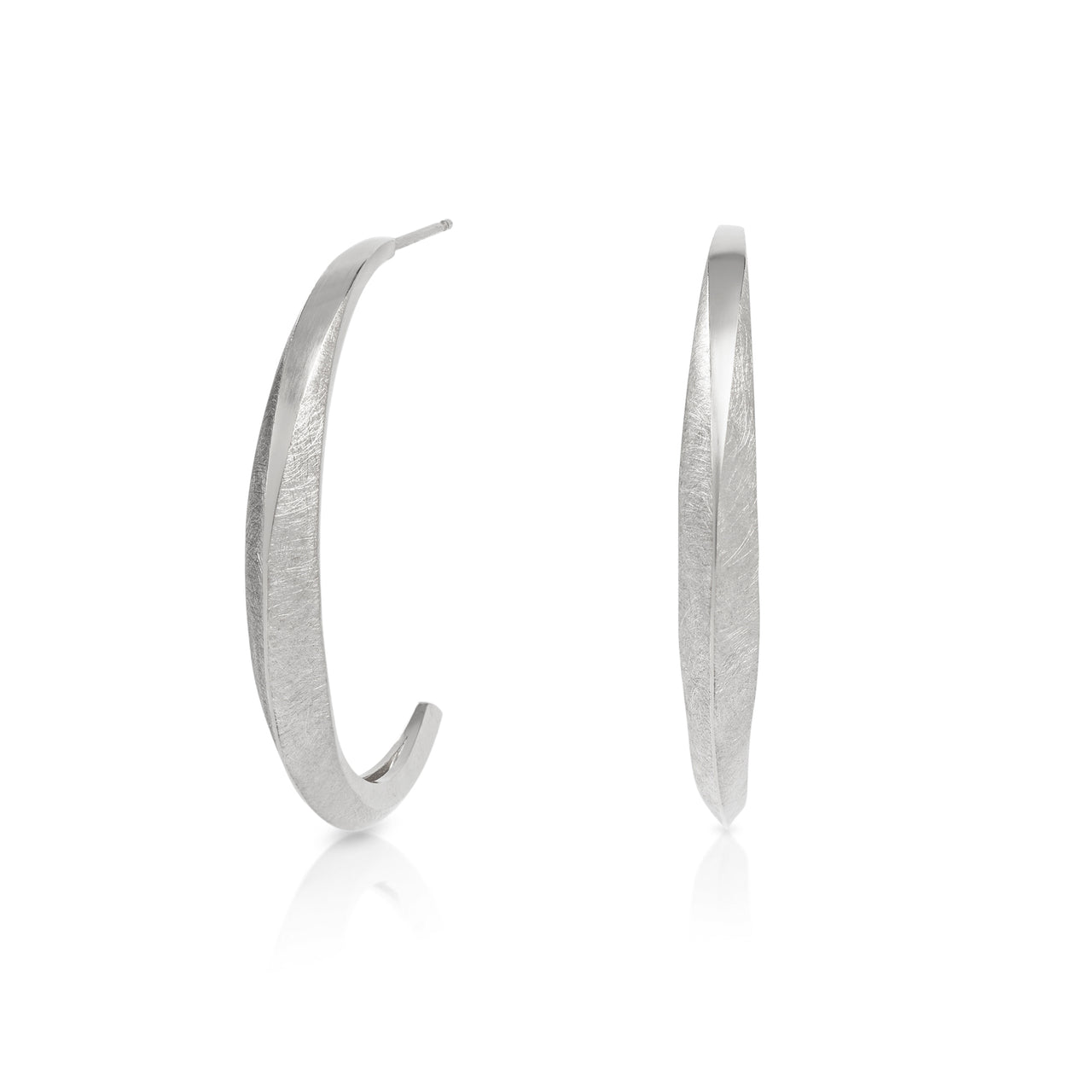 Silver Shard Hoop Earrings