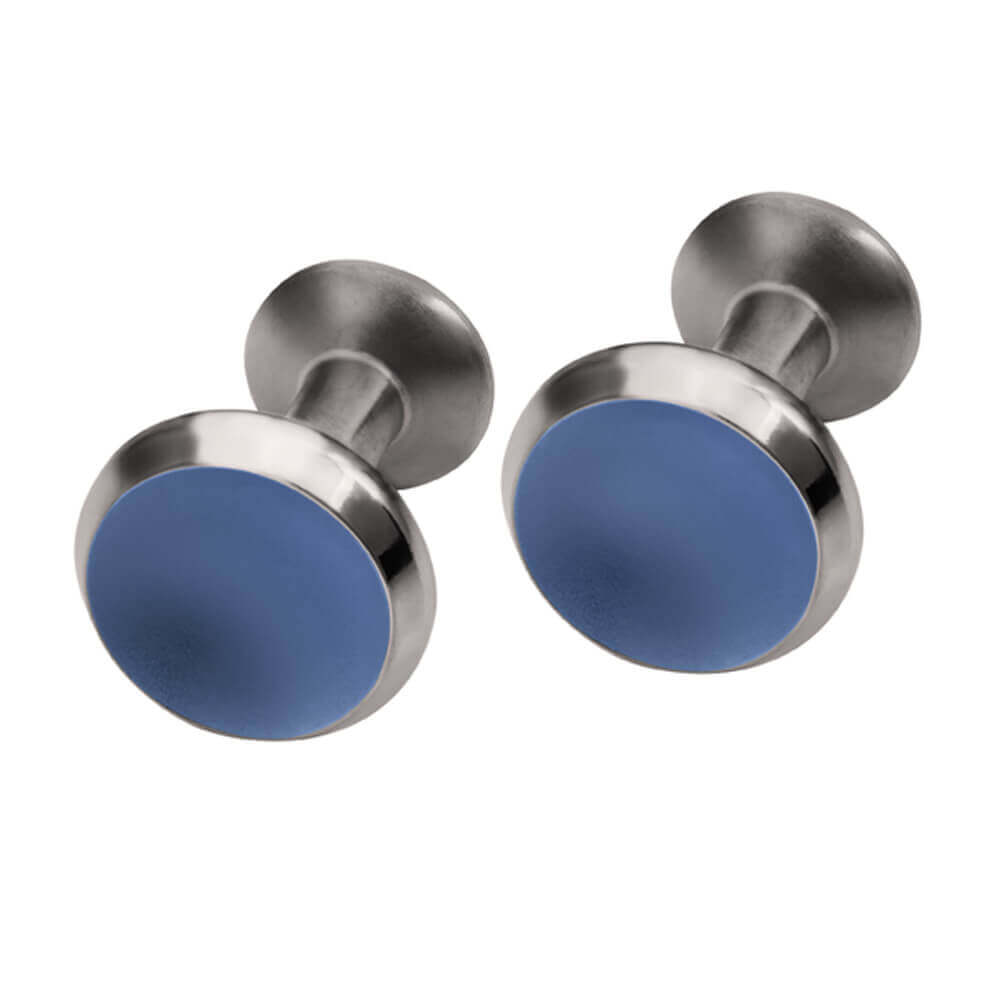 Concave Navy Blue Cufflinks