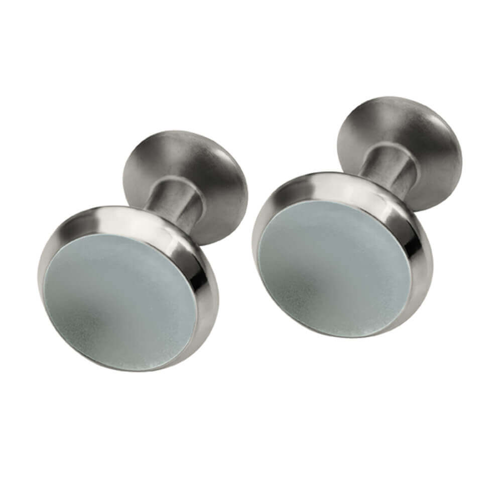 Concave Aqua Blue Cufflinks