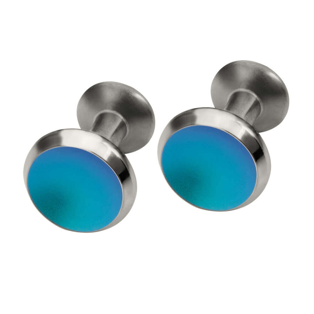 Concave Kingfisher Blue Cufflinks