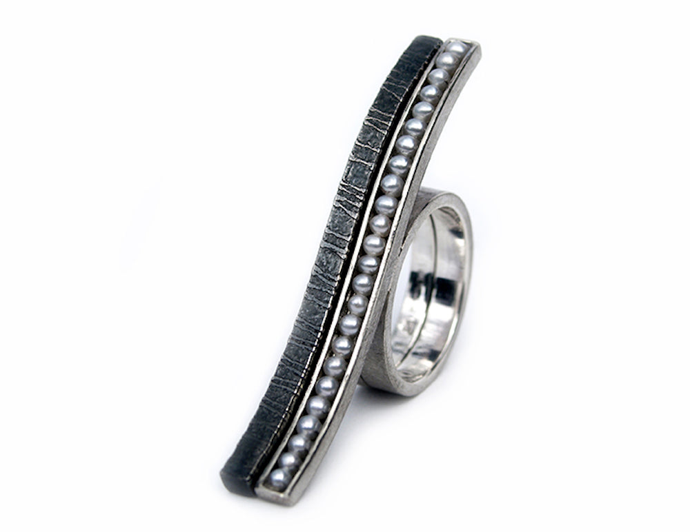 Set of Two Duotex Rings - Pearl Bar