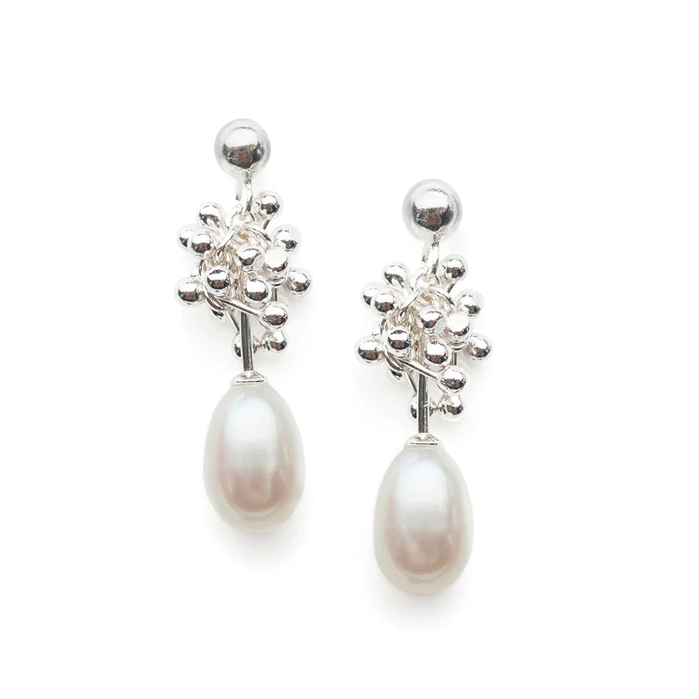 Silver Pearl Drop Earrings