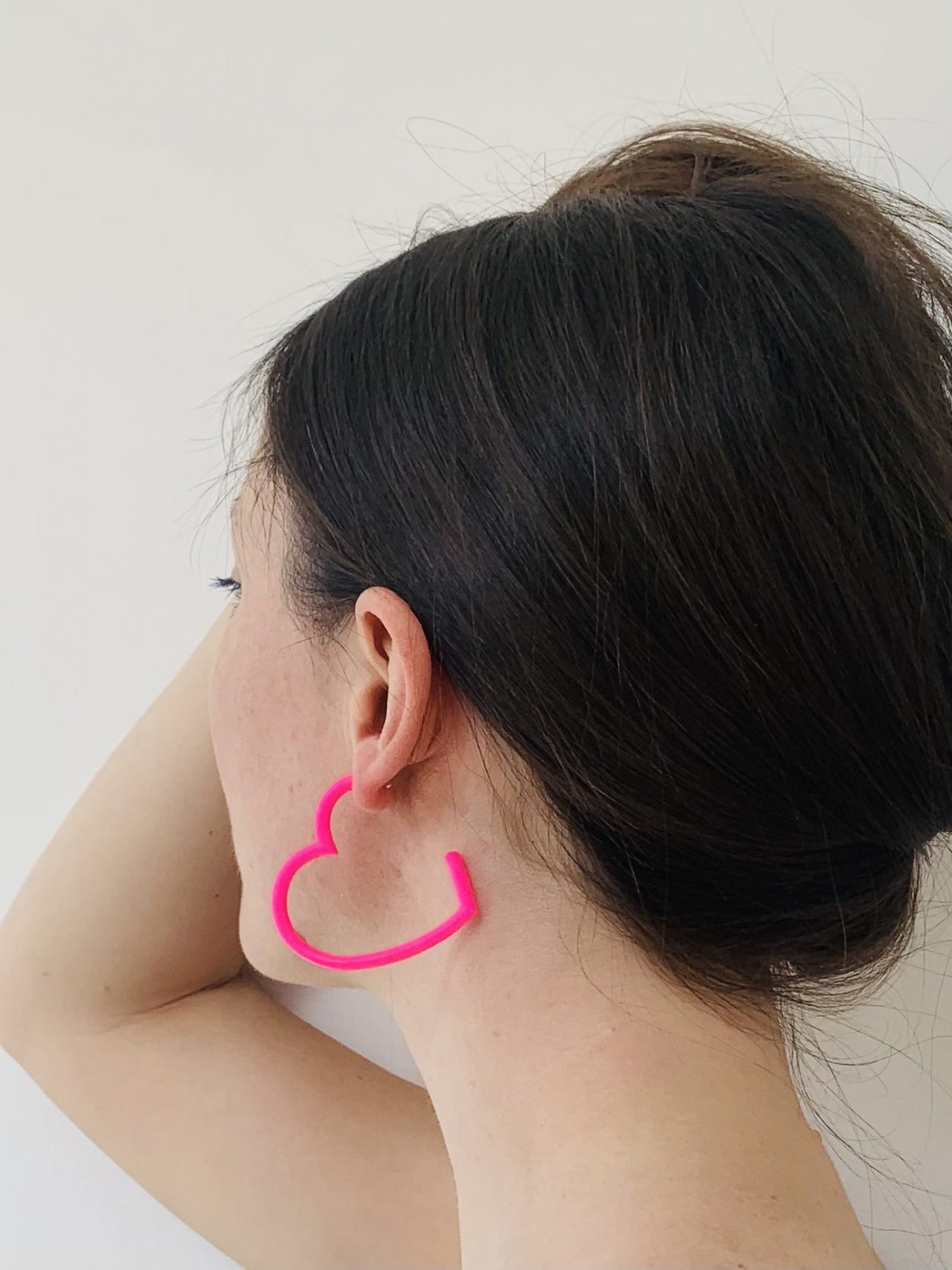 Red Heart Hoop Earrings – Medium