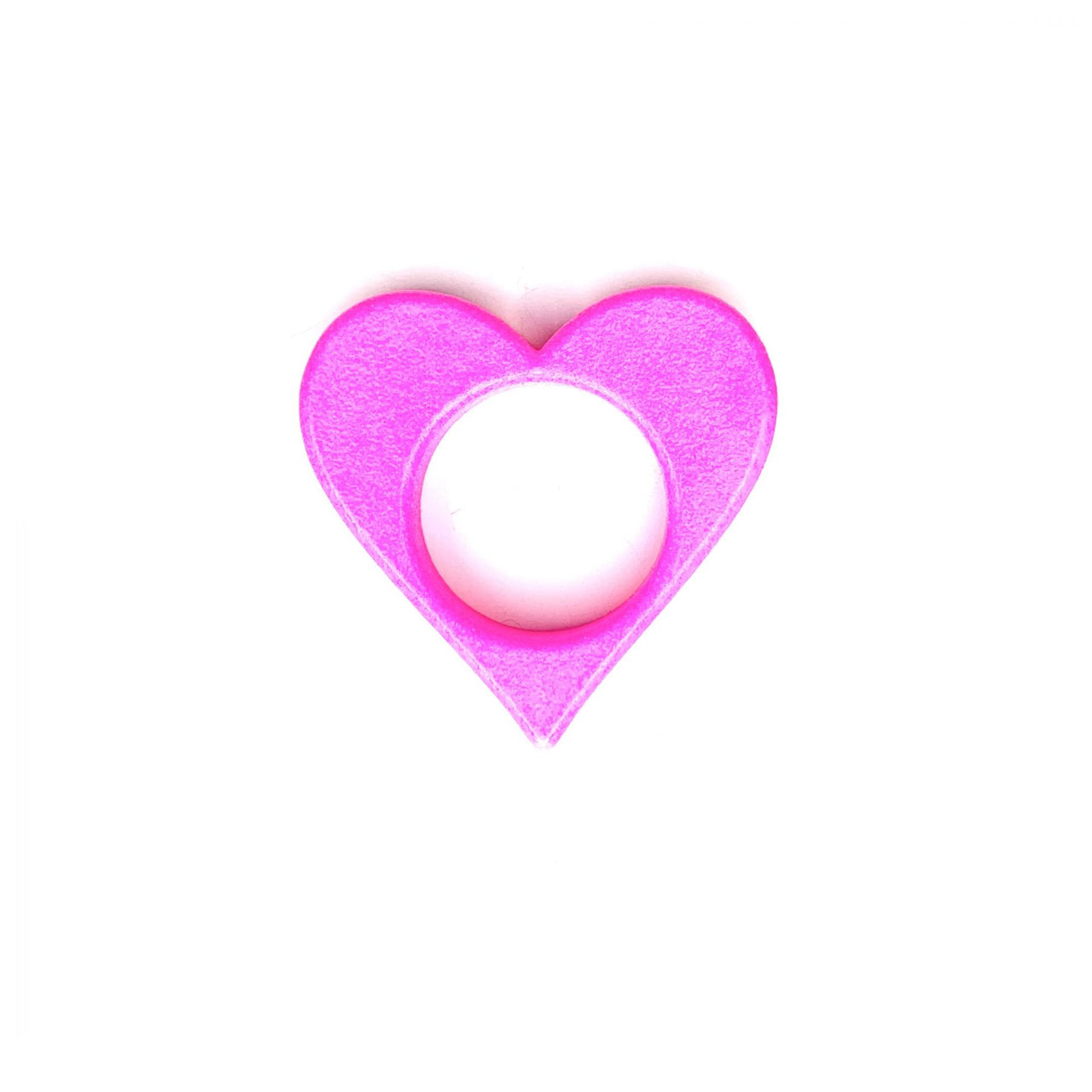 Neon Pink Heart Slice Ring
