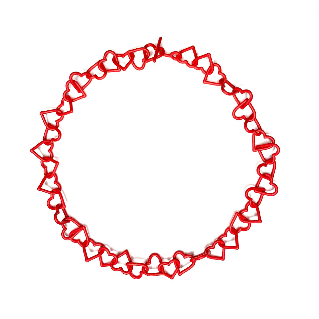 Red Linked Heart Necklace