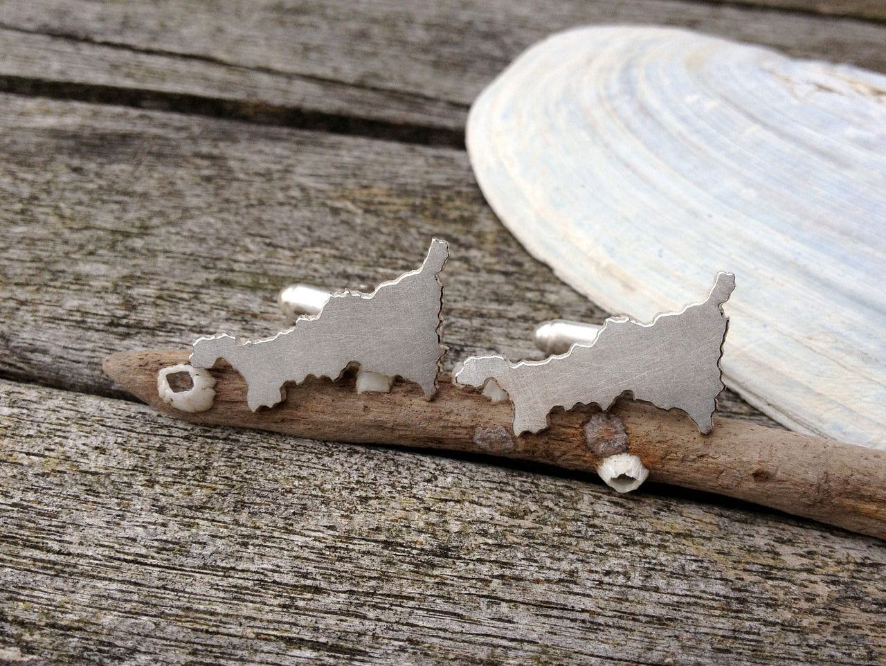 Silver Cornwall Outline Cufflinks