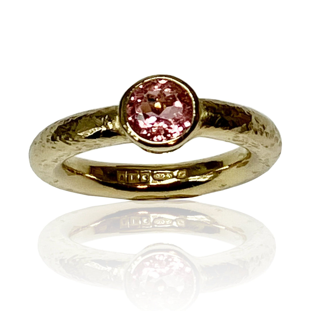18ct Gold Vermeil and pink tourmaline ring