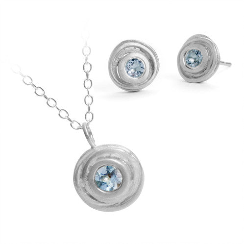 Silver and Aquamarine Necklace
