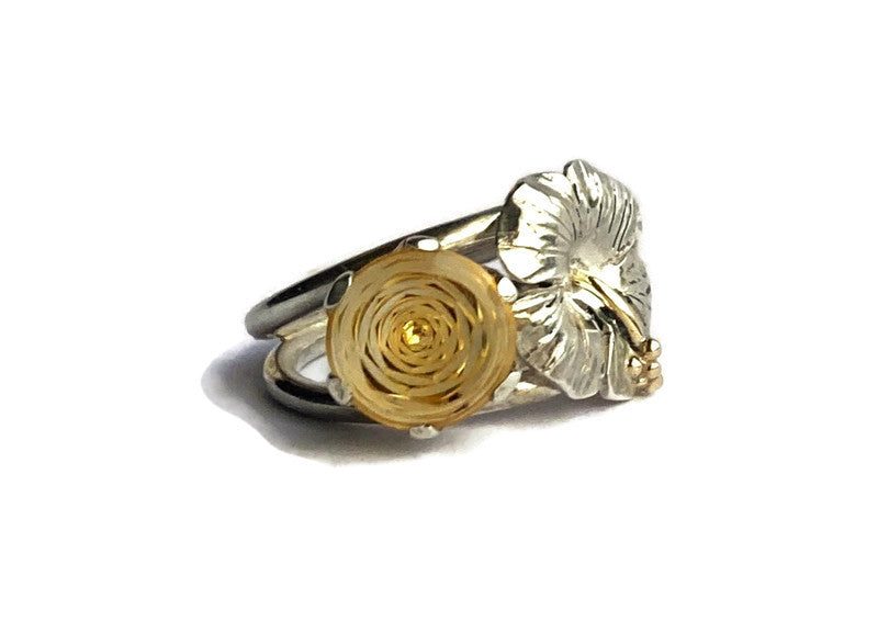 Citrine Rose Cocktail Ring