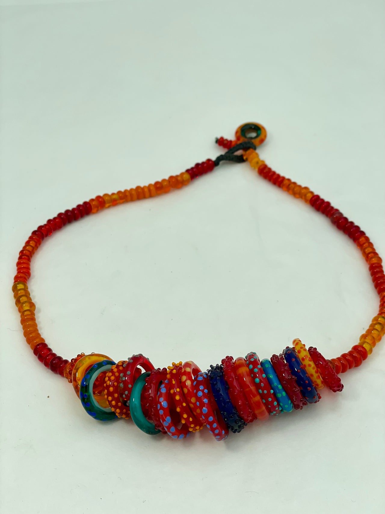 Circus "Reds" Glass Necklace