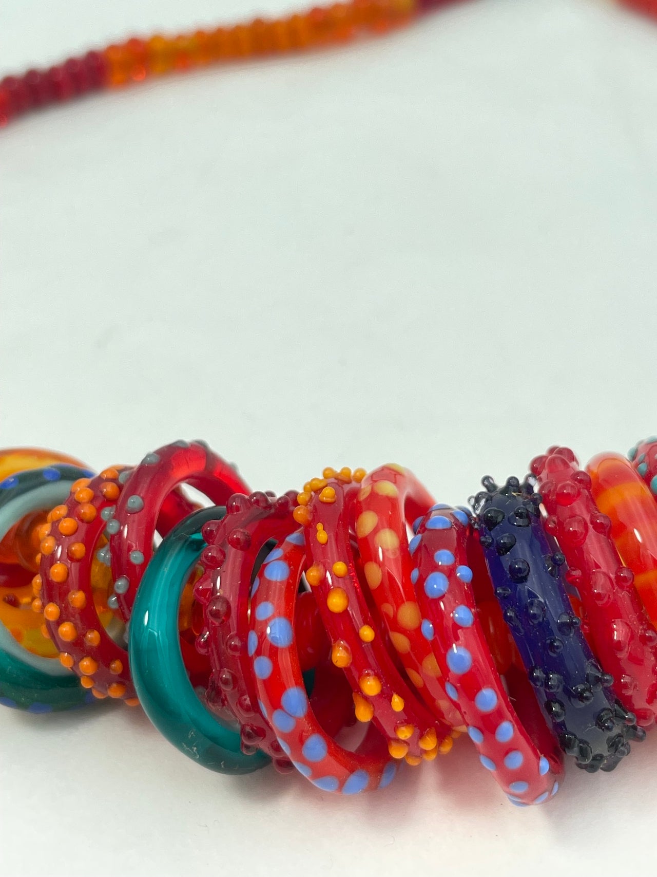 Circus "Reds" Glass Necklace