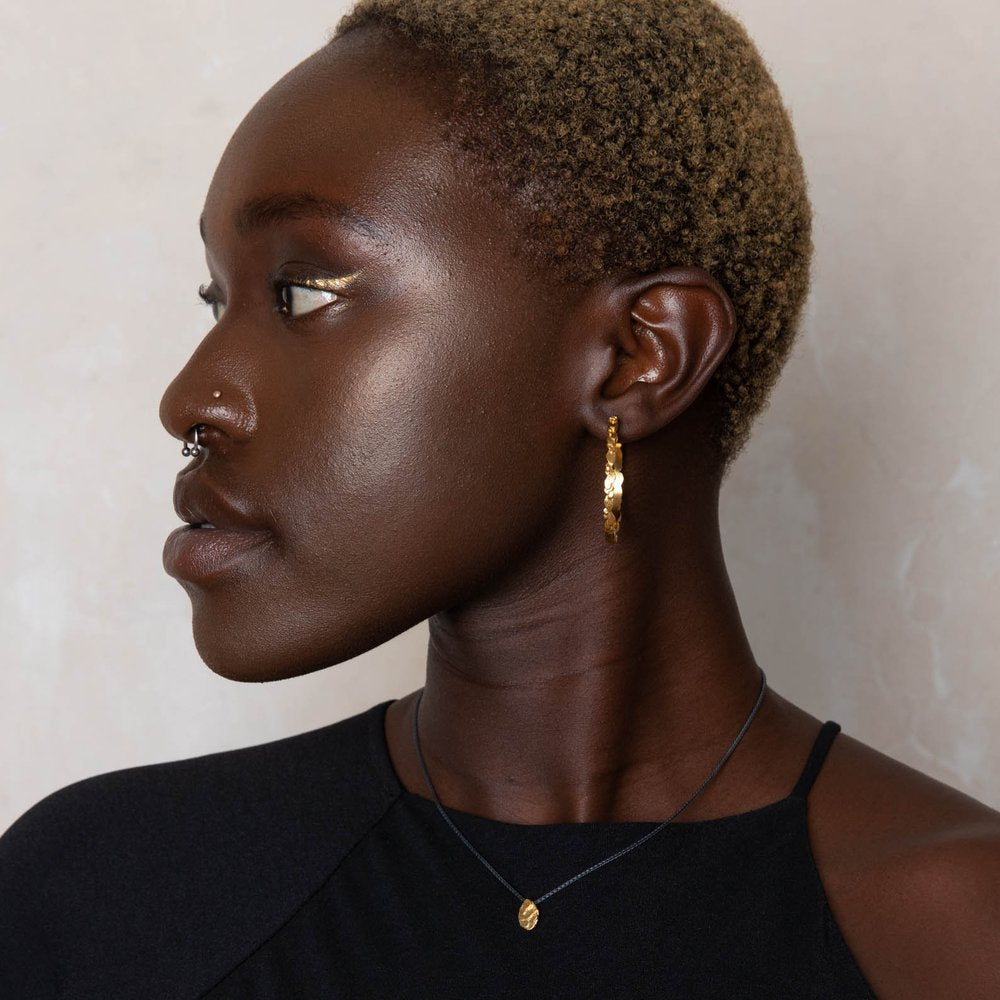 Small Textured Gold & Sterling Silver Pendant | IN STORE ONLY