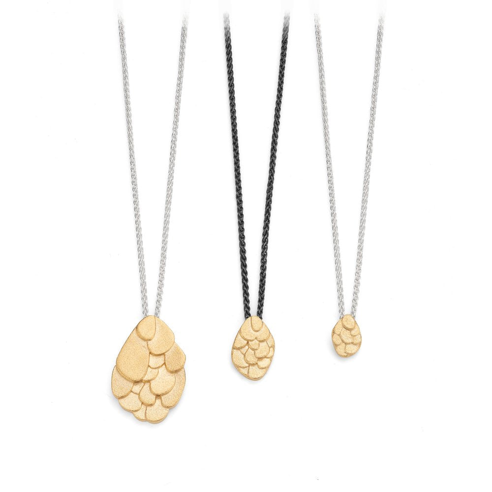 Small Textured Gold & Sterling Silver Pendant | IN STORE ONLY