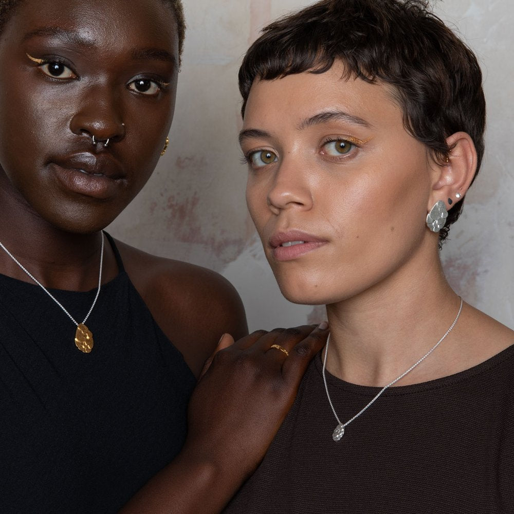 Medium Textured Gold & Sterling Silver Pendant | IN STORE ONLY