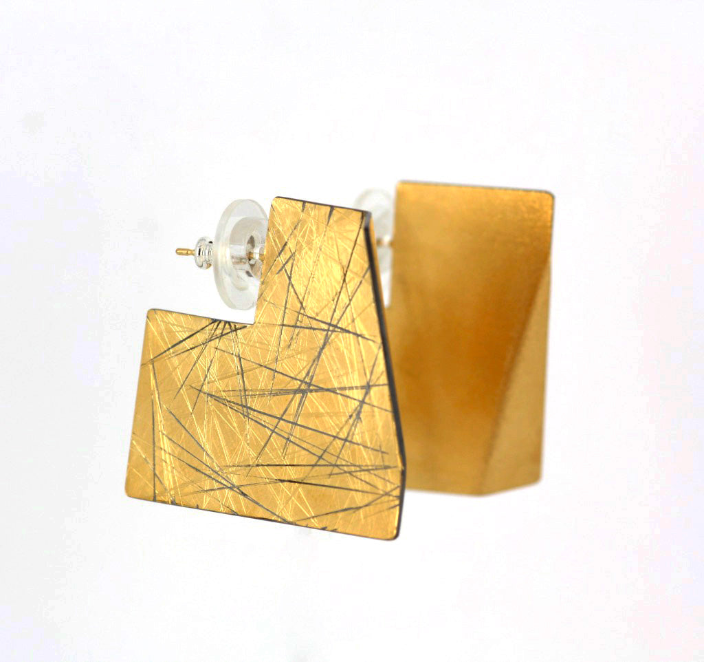 Large Folded Square Earrings