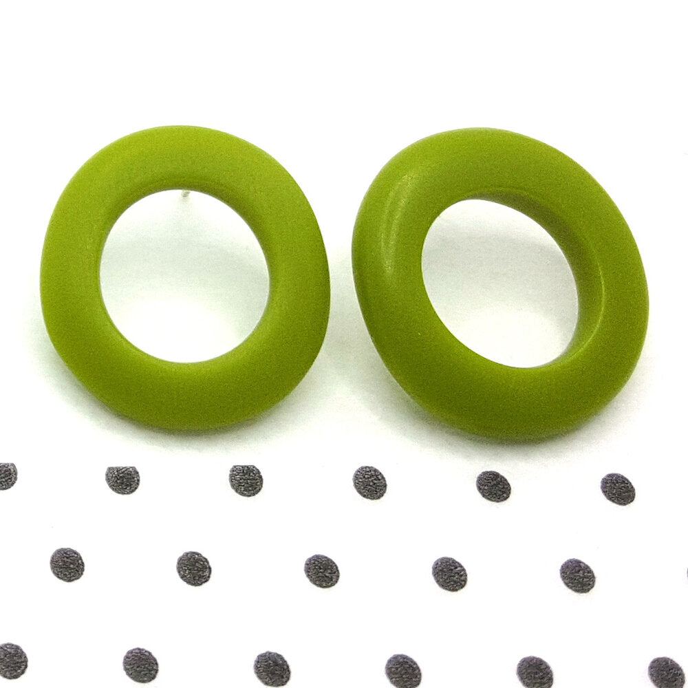 Resin Wobble Earring Hoops- Green