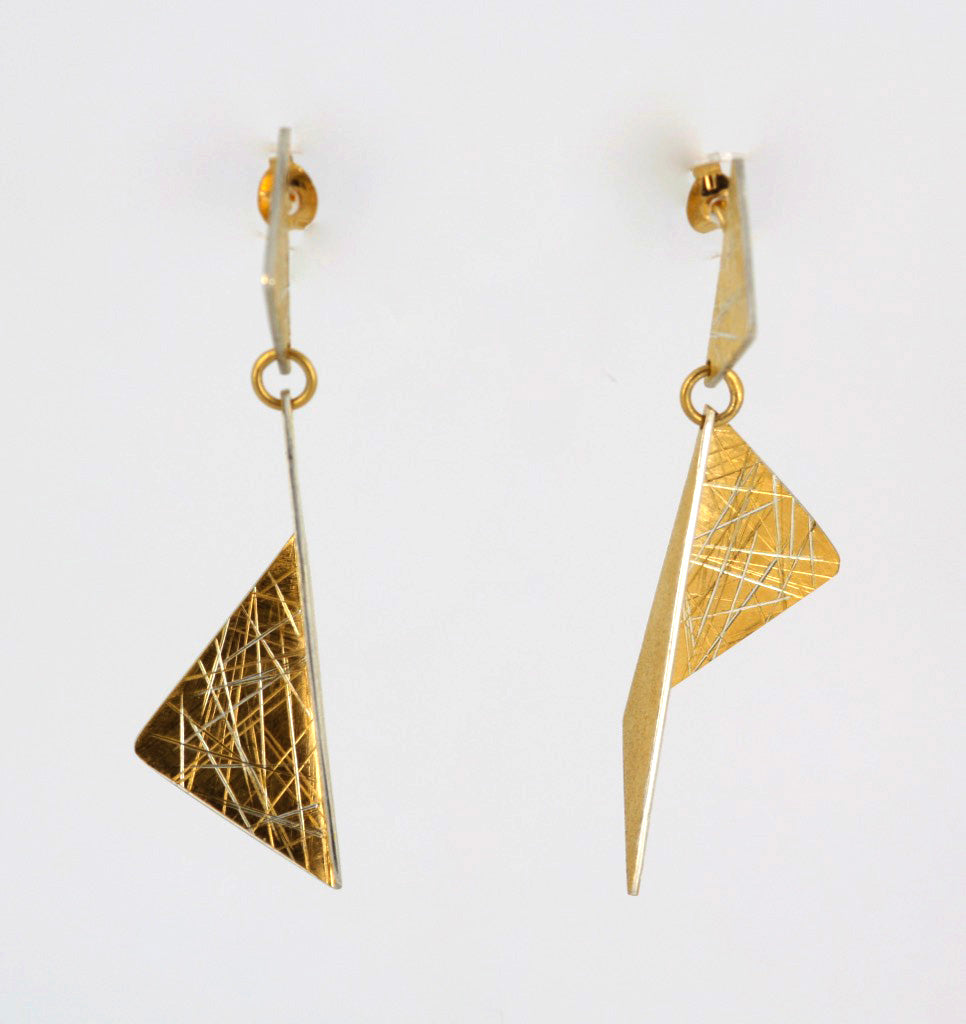 Folded Triangle Drop Earrings