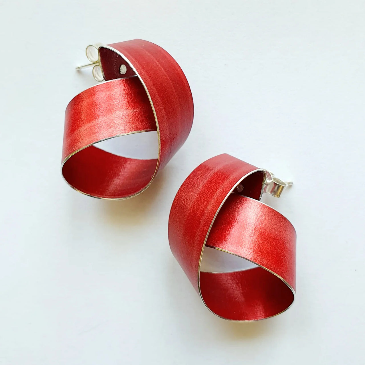 Red Coil Earrings