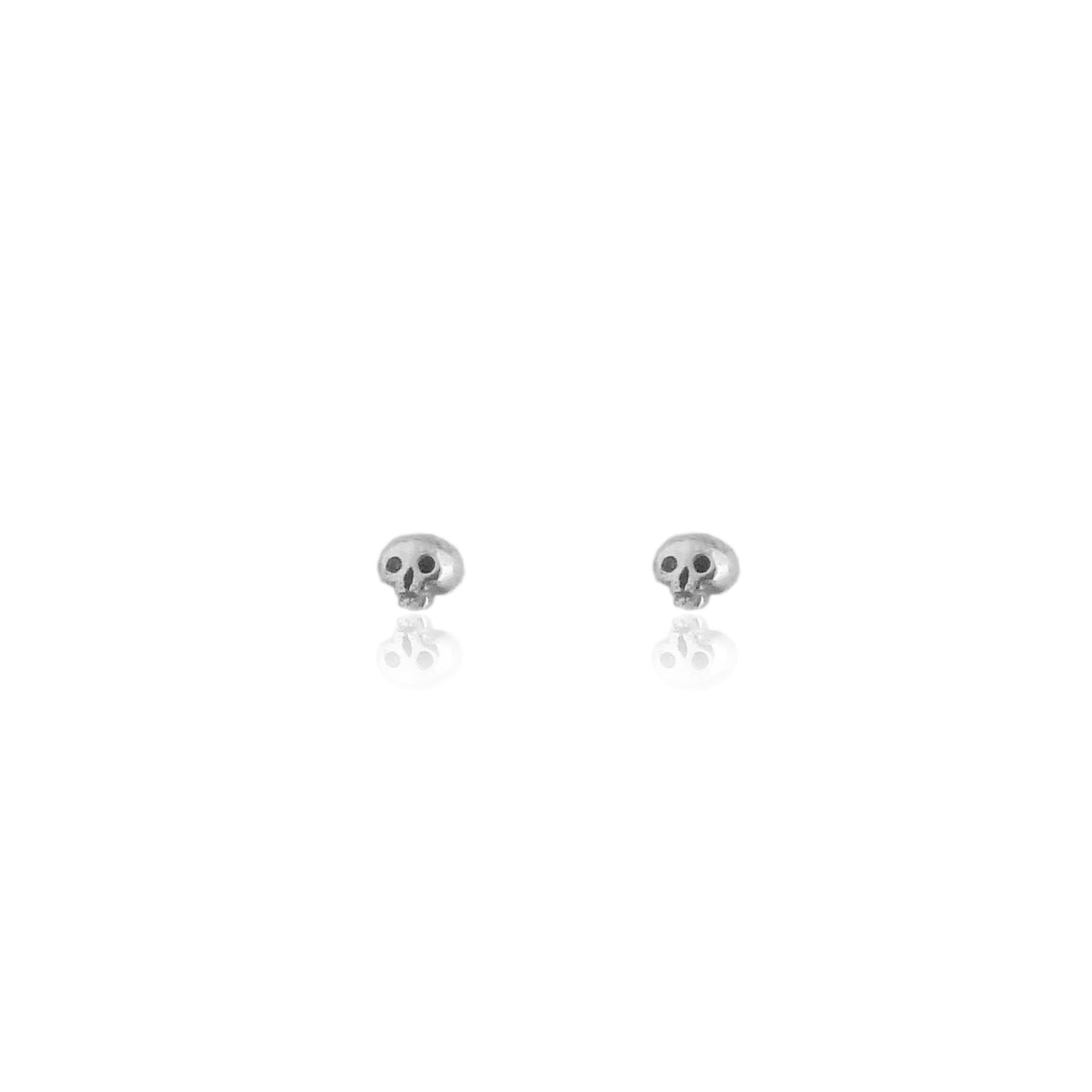 Mircro Skull Earrings - Silver