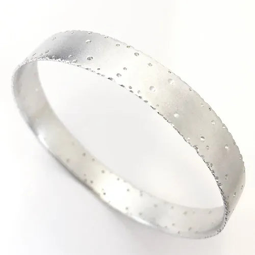 Nibbled Silver Bangle