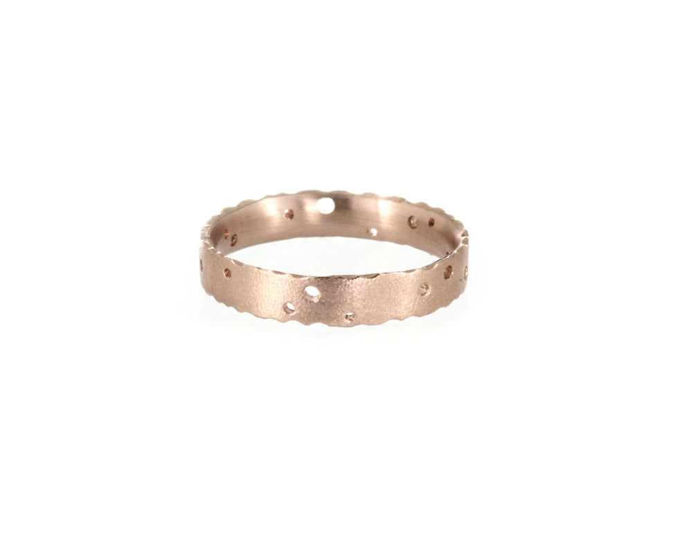 Rose Gold Nibbled Edge Ring