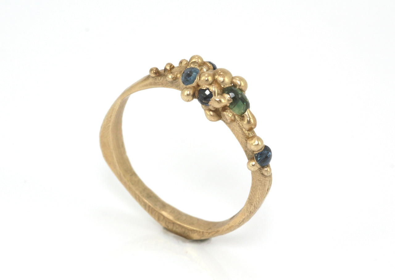 Molecule Ring in Gold and Sapphire