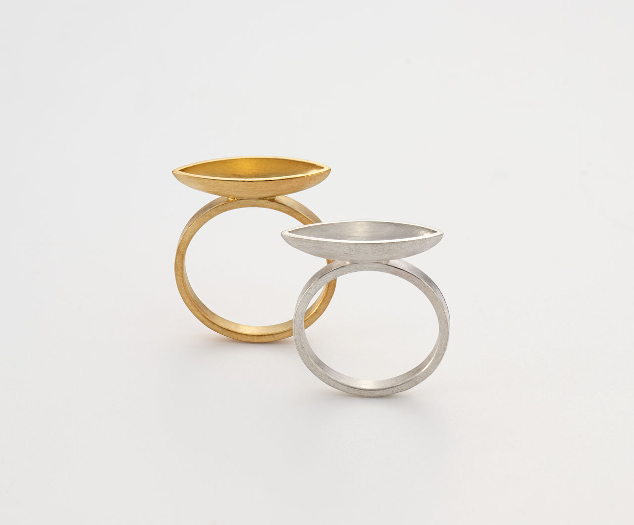 Small Boat Ring Silver / 24ct gold Vermeil