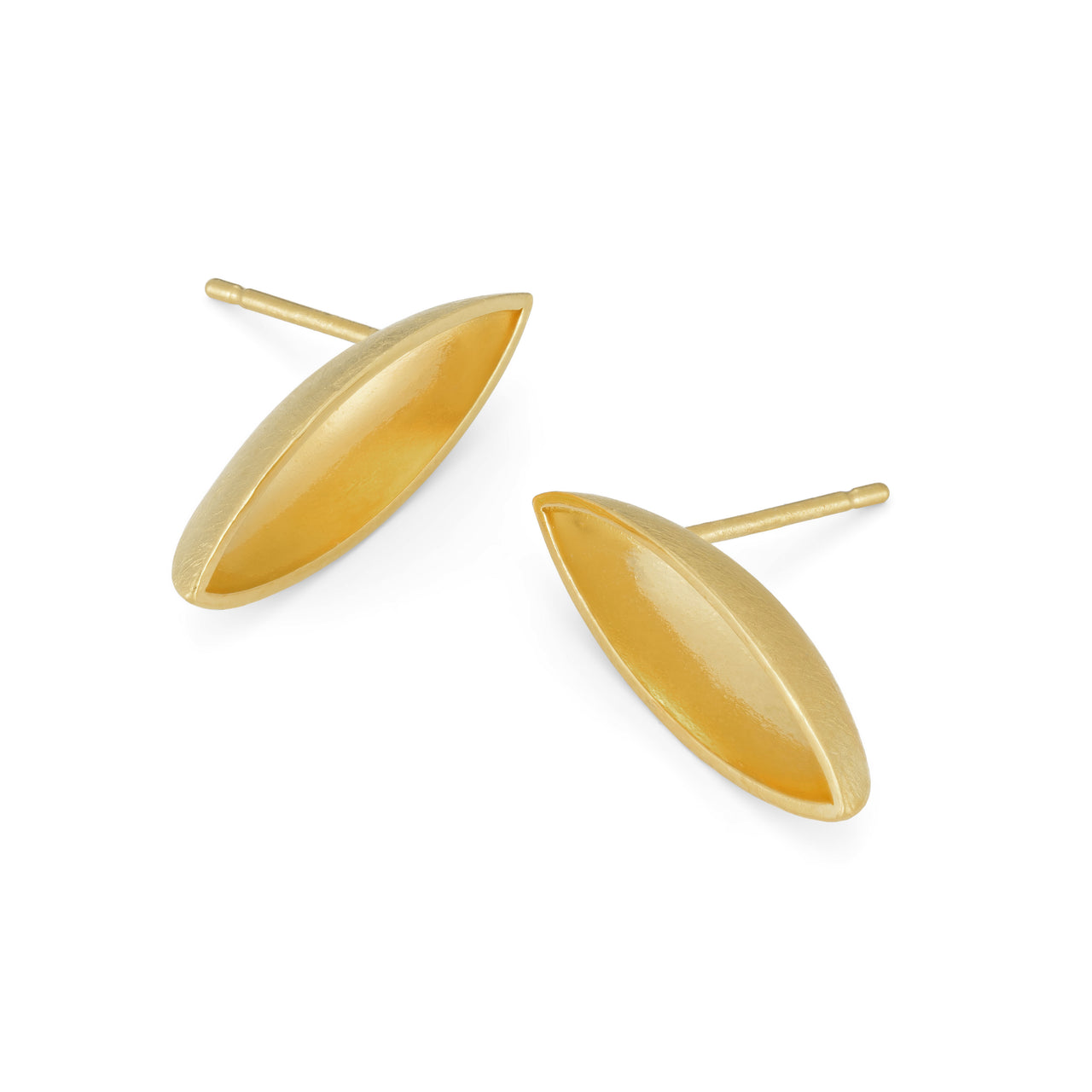 Small Boat Stud Earrings Silver / Gold Vermeil