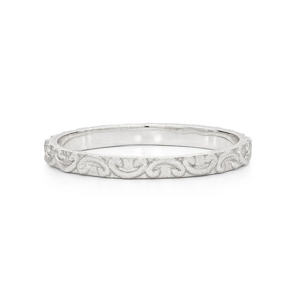 Medium Silver Pattern Ring